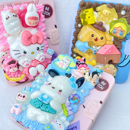 [New Arrival] Kawaii Cuties Handmade Cream Gel Mirror and Hairbrush Set