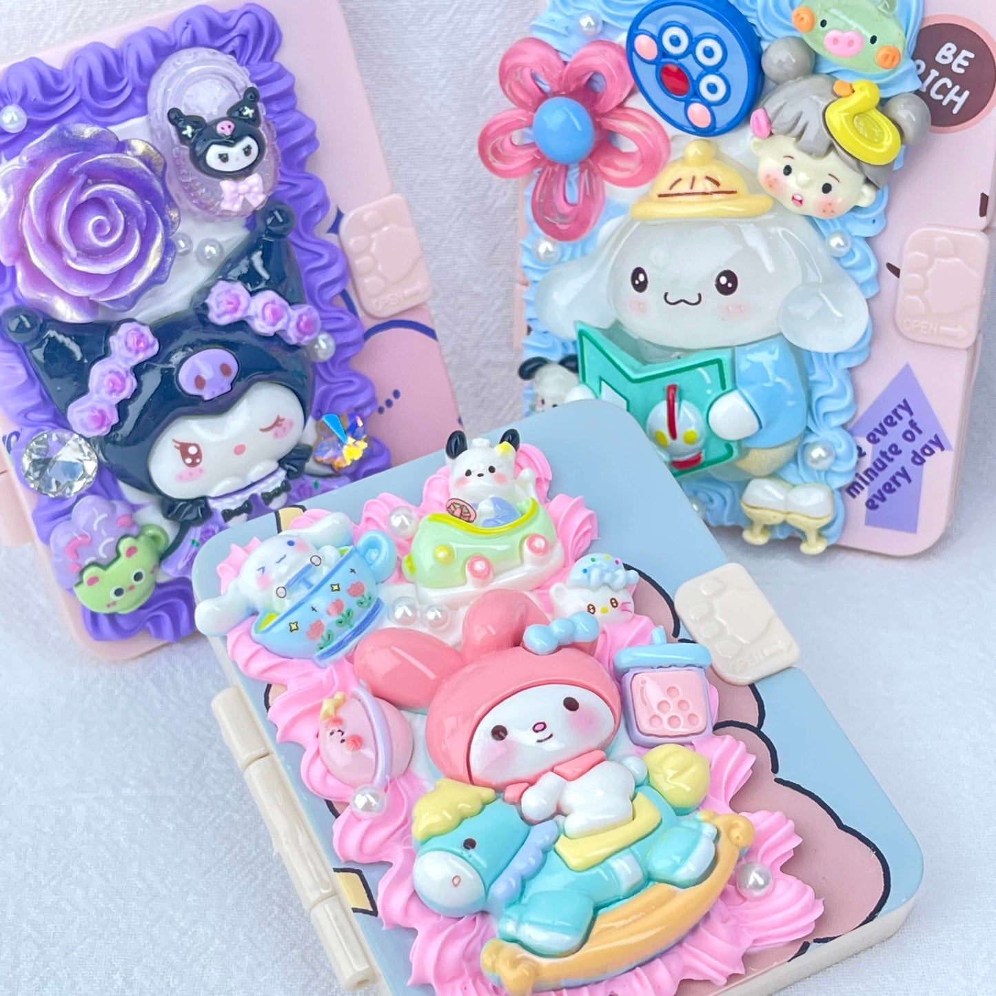 [New Arrival] Kawaii Cuties Handmade Cream Gel Mirror and Hairbrush Set