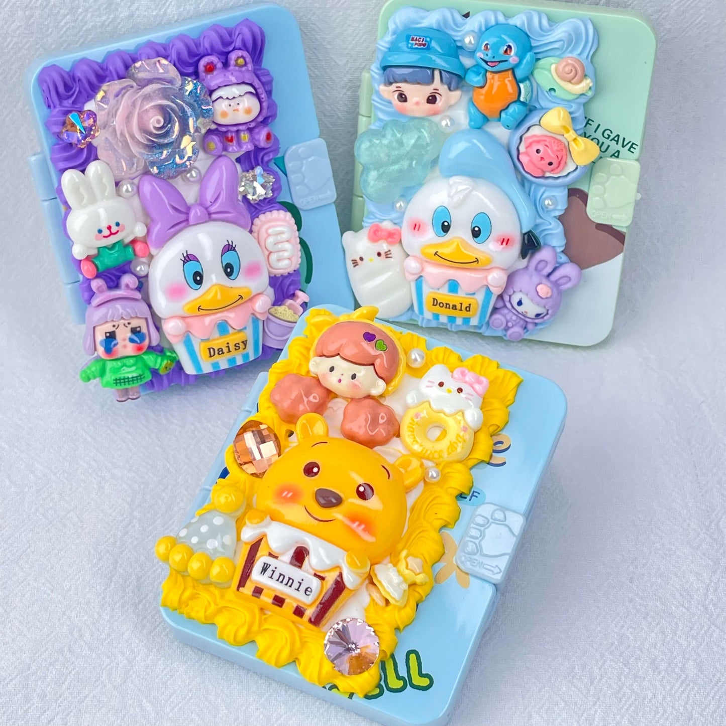 [New Arrival] Kawaii Cuties Handmade Cream Gel Mirror and Hairbrush Set