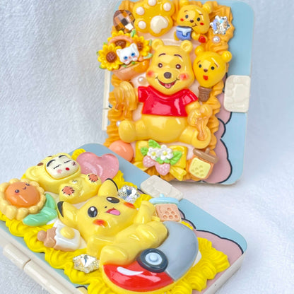 [New Arrival] Kawaii Cuties Handmade Cream Gel Mirror and Hairbrush Set