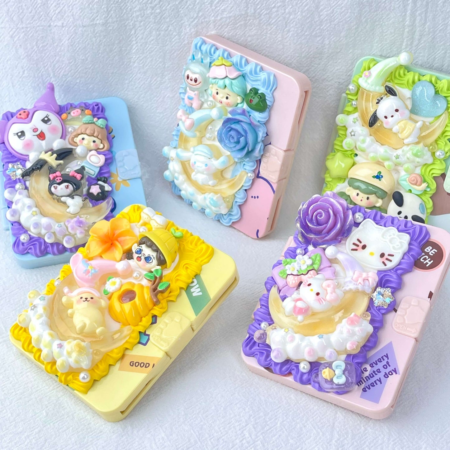 [New Arrival] Kawaii Cuties Handmade Cream Gel Mirror and Hairbrush Set