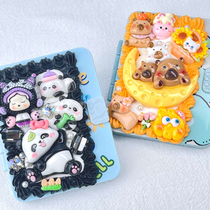 [New Arrival] Kawaii Cuties Handmade Cream Gel Mirror and Hairbrush Set
