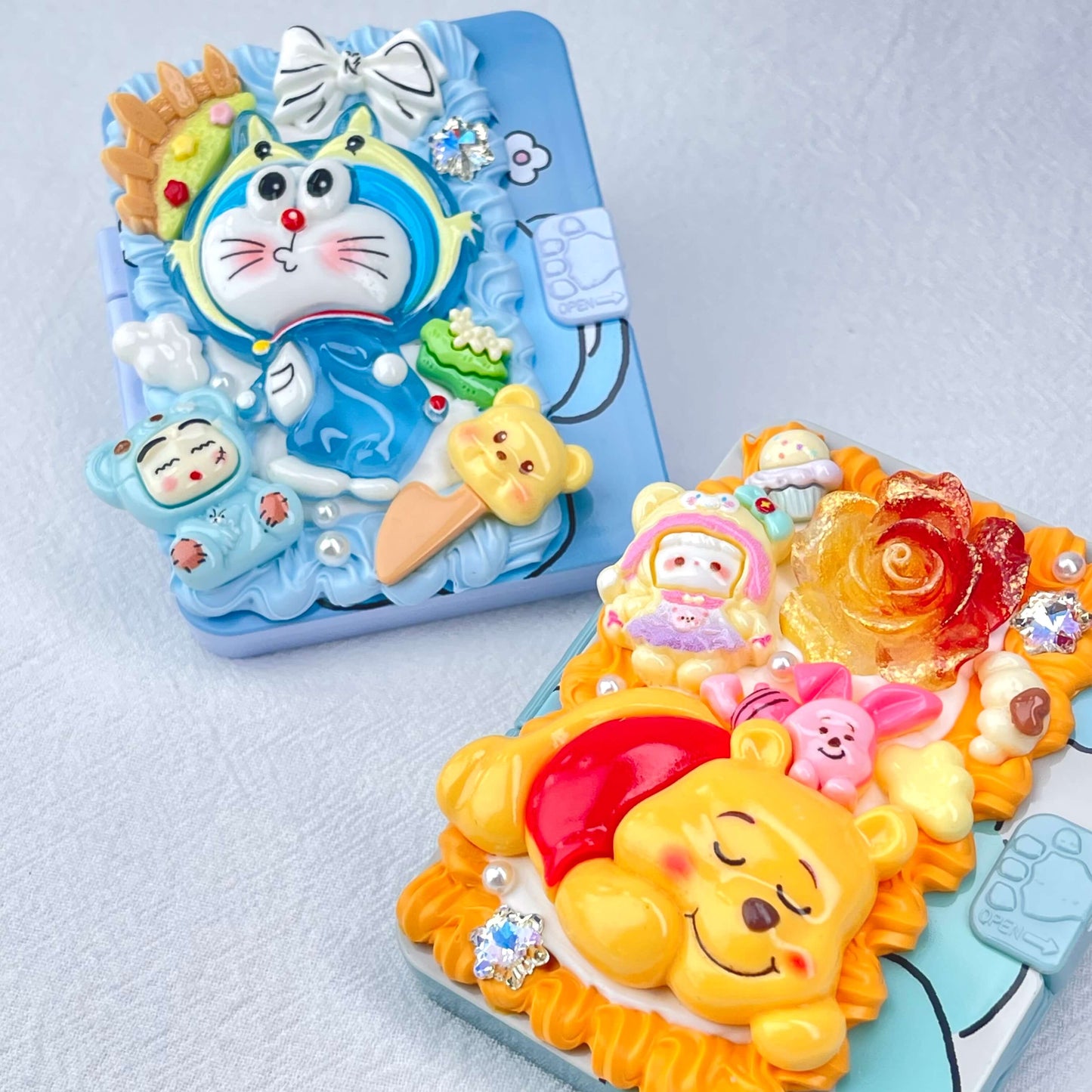 [New Arrival] Kawaii Cuties Handmade Cream Gel Mirror and Hairbrush Set