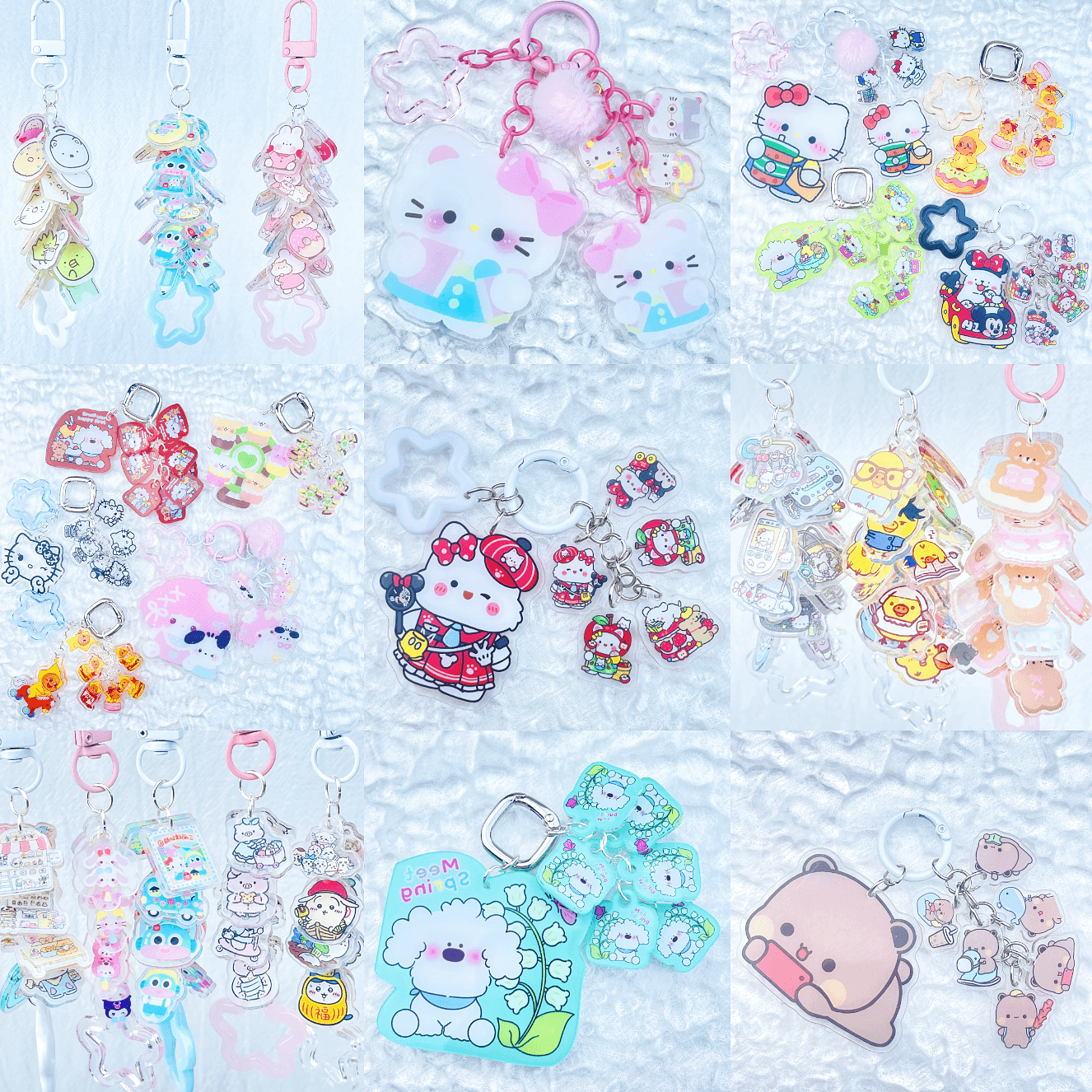 [Anniversary Celebration] Cute Acrylic Pads Grape Chain Various Style Keychains-Celebration Special Price!