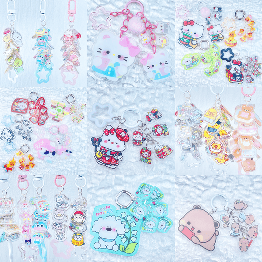 [Anniversary Celebration] Cute Acrylic Pads Grape Chain Various Style Keychains-Celebration Special Price!