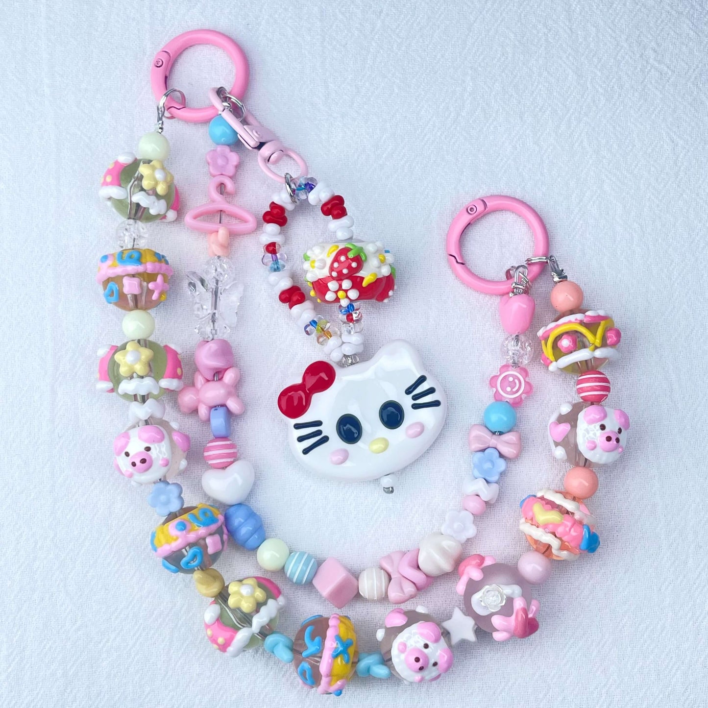 [New Arrival] Premium Kawaii Cute Hand-Painted Beads Phone Chain/Bag Decor