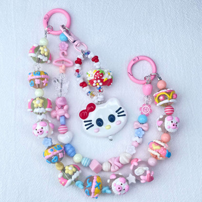 [New Arrival] Premium Kawaii Cute Hand-Painted Beads Phone Chain/Bag Decor