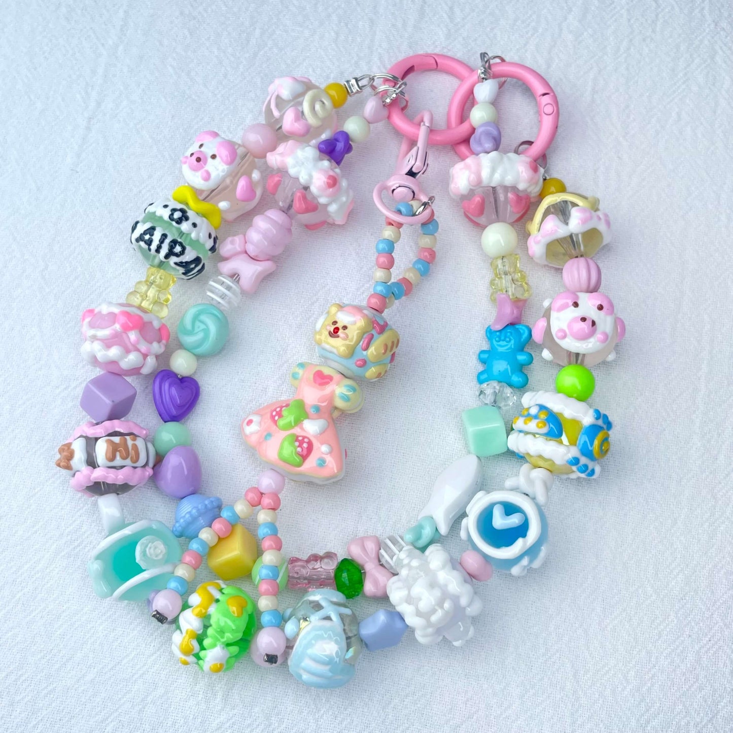[New Arrival] Premium Kawaii Cute Hand-Painted Beads Phone Chain/Bag Decor
