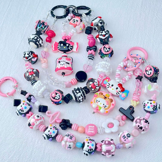 [New Arrival] Premium Kawaii Cute Hand-Painted Beads Phone Chain/Bag Decor