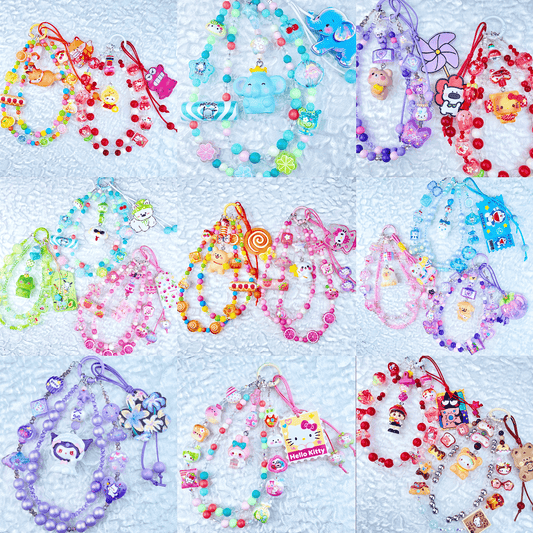 [Anniversary Celebration] Very Colorful Dopamine Color Patterns Double Chain Phone Chains-Celebration Special Price!-ONLY BATCH