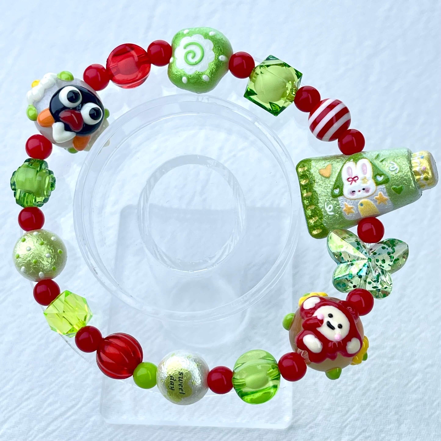 [New Arrival] Kawaii Beads and Hand-painted Beads Elastic Bracelets-Larger Size