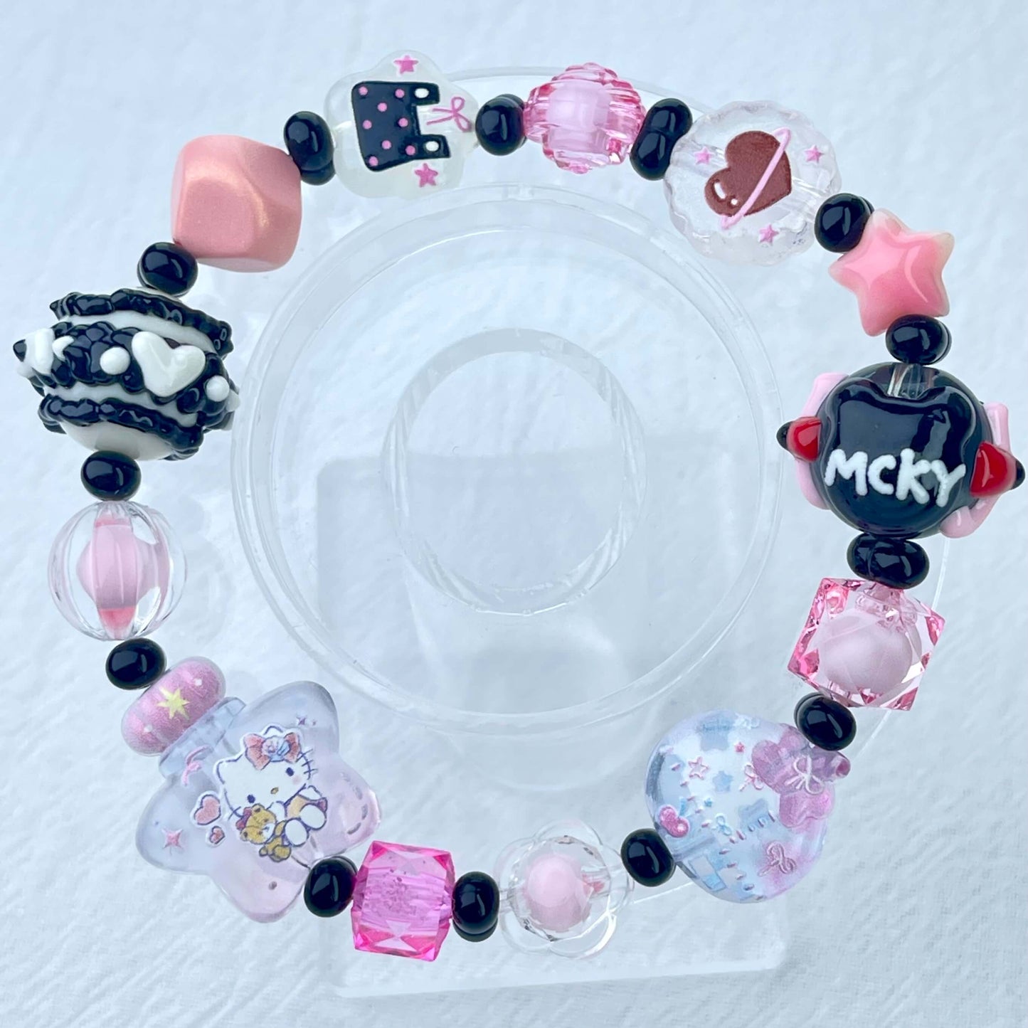 [New Arrival] Kawaii Beads and Hand-painted Beads Elastic Bracelets-Larger Size