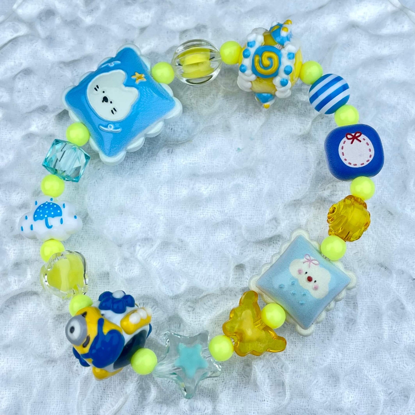 [New Arrival] Kawaii Beads and Hand-painted Beads Elastic Bracelets-Larger Size