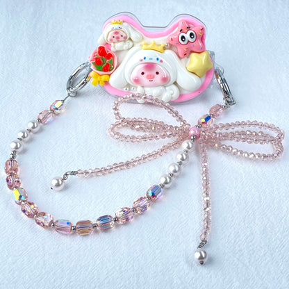 [New Arrival] Kawaii Cream Gel and Glittering Rhinestones Mixes Styles Phone Clip with Phone Chain/Cross-body Chain