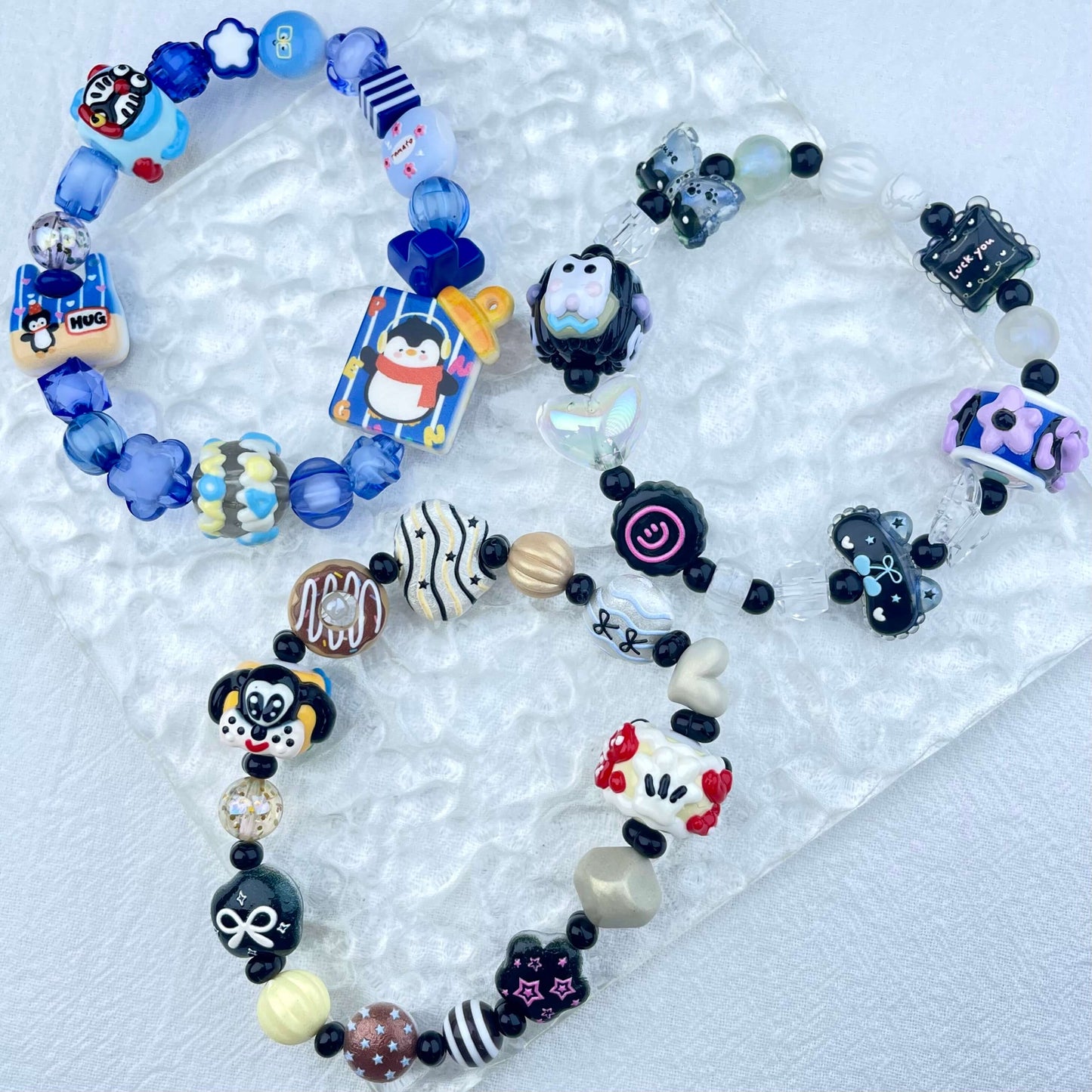 [New Arrival] Kawaii Beads and Hand-painted Beads Elastic Bracelets-Larger Size