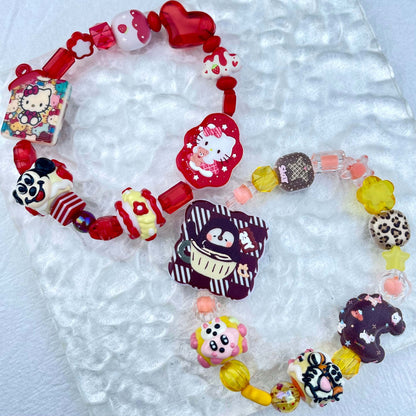 [New Arrival] Kawaii Beads and Hand-painted Beads Elastic Bracelets-Larger Size