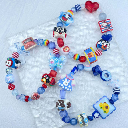 [New Arrival] Kawaii Beads and Hand-painted Beads Elastic Bracelets-Larger Size