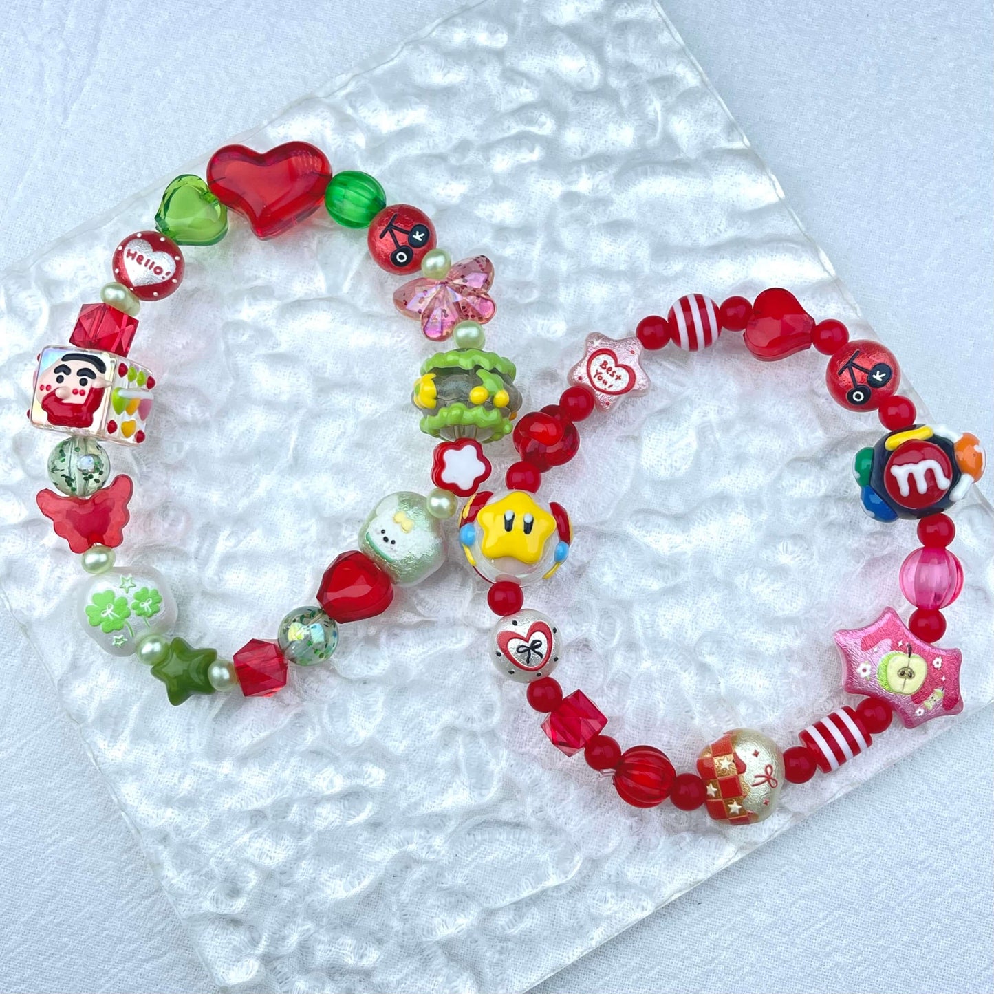 [New Arrival] Kawaii Beads and Hand-painted Beads Elastic Bracelets-Larger Size