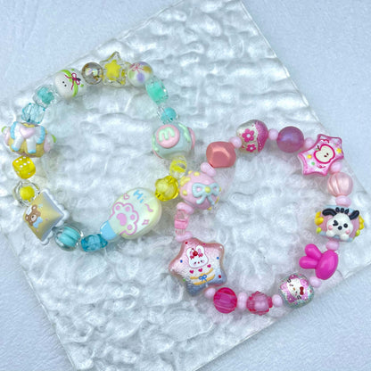 [New Arrival] Kawaii Beads and Hand-painted Beads Elastic Bracelets-Larger Size