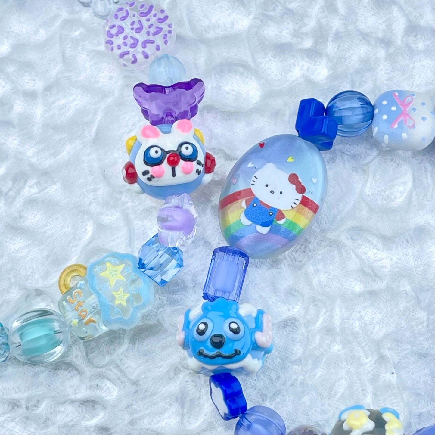 [New Arrival] Kawaii Beads and Hand-painted Beads Elastic Bracelets-Larger Size