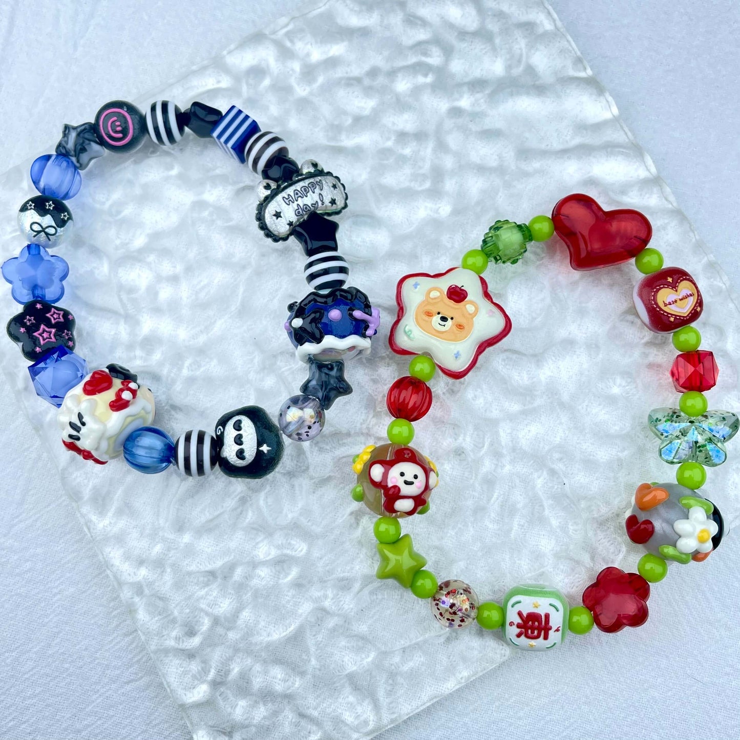 [New Arrival] Kawaii Beads and Hand-painted Beads Elastic Bracelets-Larger Size