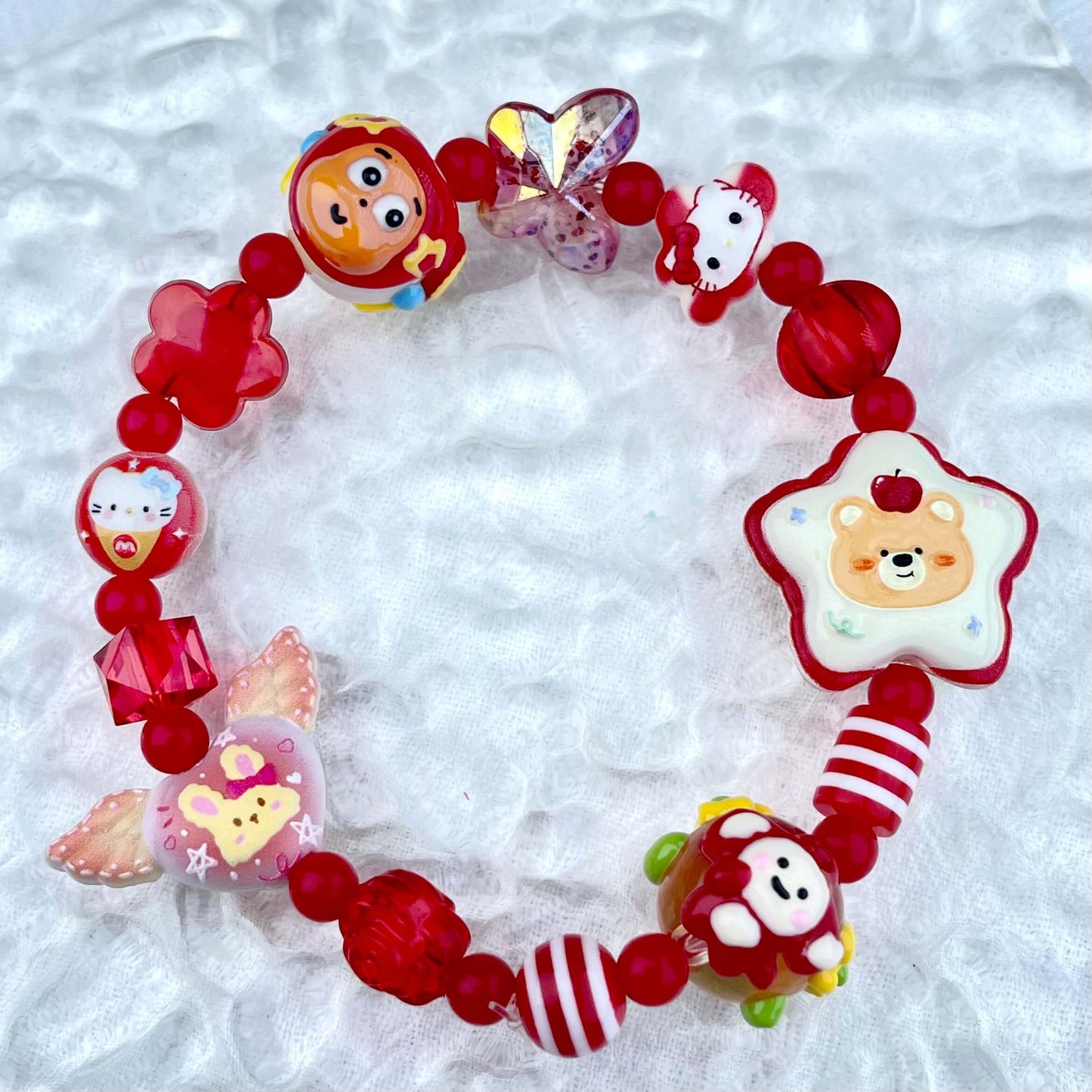 [New Arrival] Kawaii Beads and Hand-painted Beads Elastic Bracelets-Larger Size