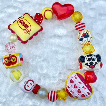 [New Arrival] Kawaii Beads and Hand-painted Beads Elastic Bracelets-Larger Size
