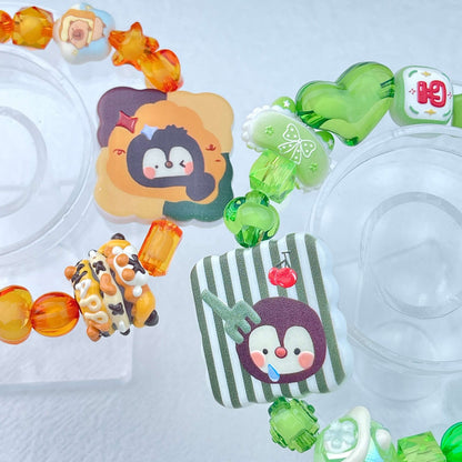 [New Arrival] Kawaii Beads and Hand-painted Beads Elastic Bracelets-Larger Size
