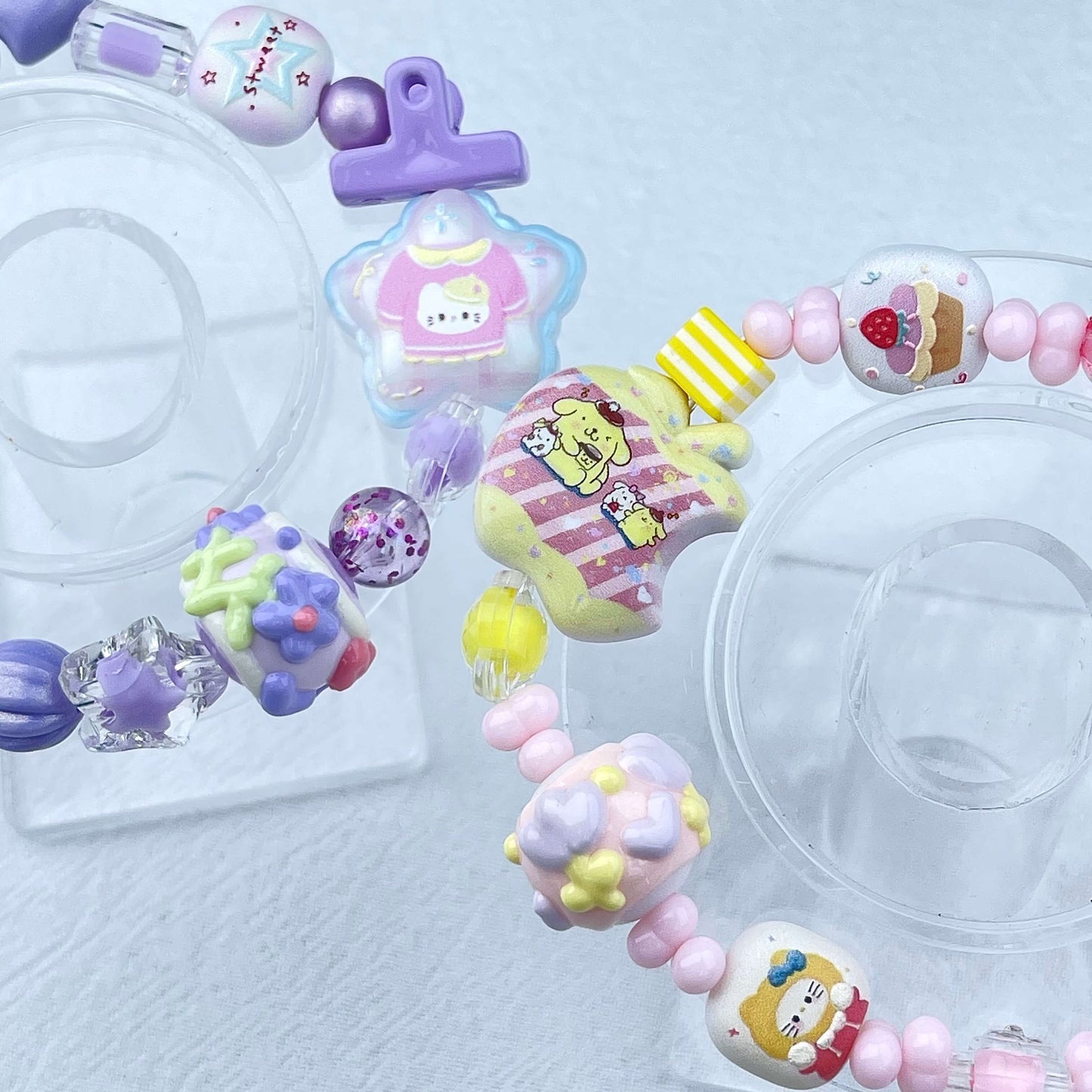 [New Arrival] Kawaii Beads and Hand-painted Beads Elastic Bracelets-Larger Size