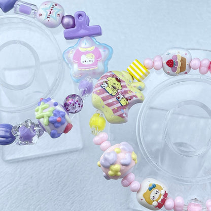 [New Arrival] Kawaii Beads and Hand-painted Beads Elastic Bracelets-Larger Size
