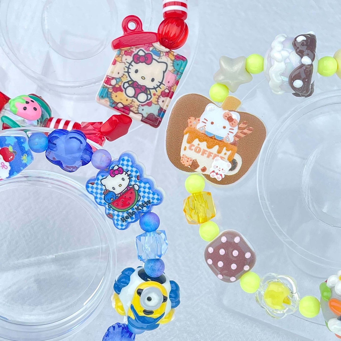 [New Arrival] Kawaii Beads and Hand-painted Beads Elastic Bracelets-Larger Size