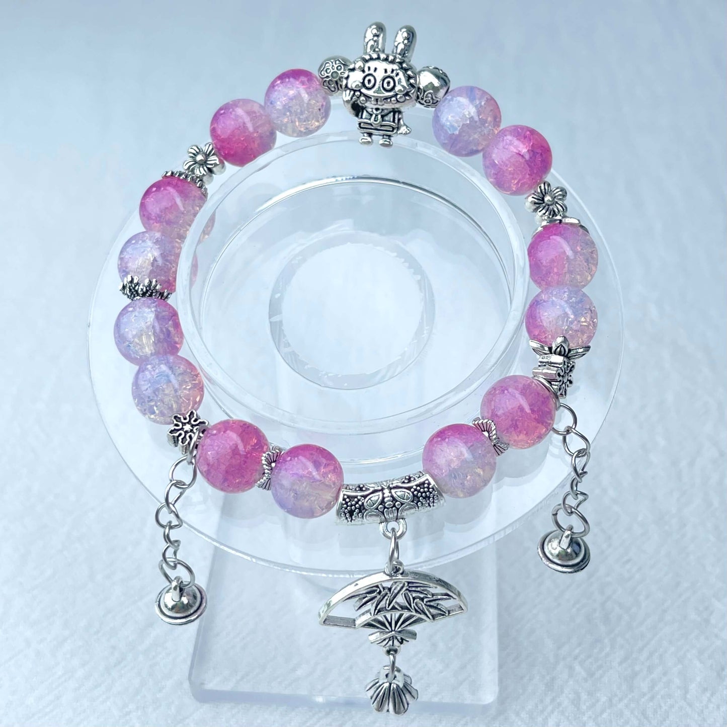 [New Arrival] Beautiful Handmade Elastic Bands Glass Beads Bracelets-Larger Size