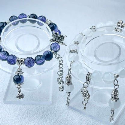 [New Arrival] Beautiful Handmade Elastic Bands Glass Beads Bracelets-Larger Size