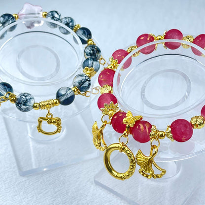 [New Arrival] Beautiful Handmade Elastic Bands Glass Beads Bracelets-Larger Size