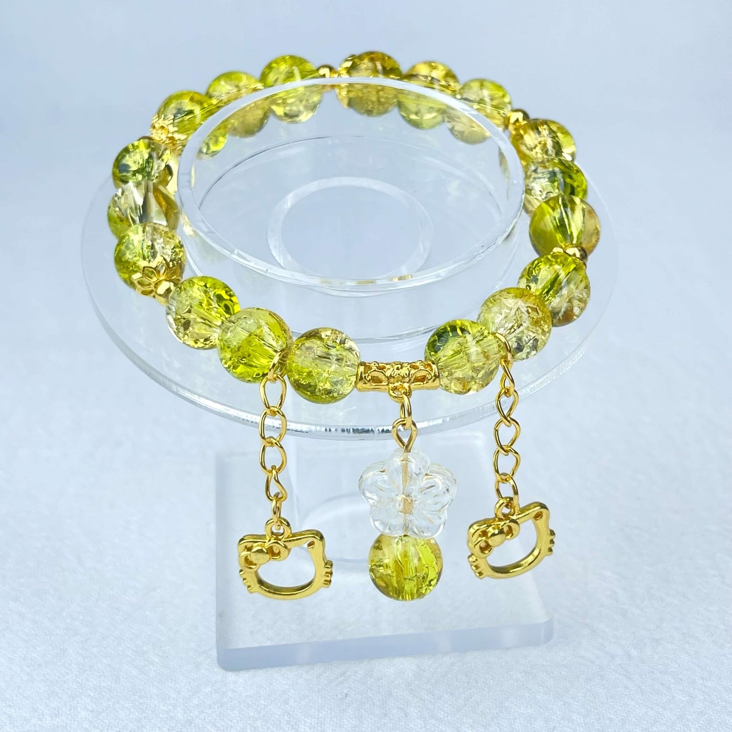 [New Arrival] Beautiful Handmade Elastic Bands Glass Beads Bracelets-Larger Size
