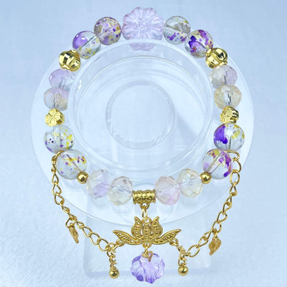 [New Arrival] Beautiful Handmade Elastic Bands Glass Beads Bracelets-Larger Size