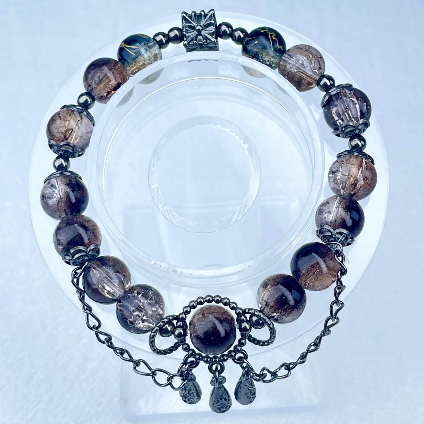 [New Arrival] Beautiful Handmade Elastic Bands Glass Beads Bracelets-Larger Size