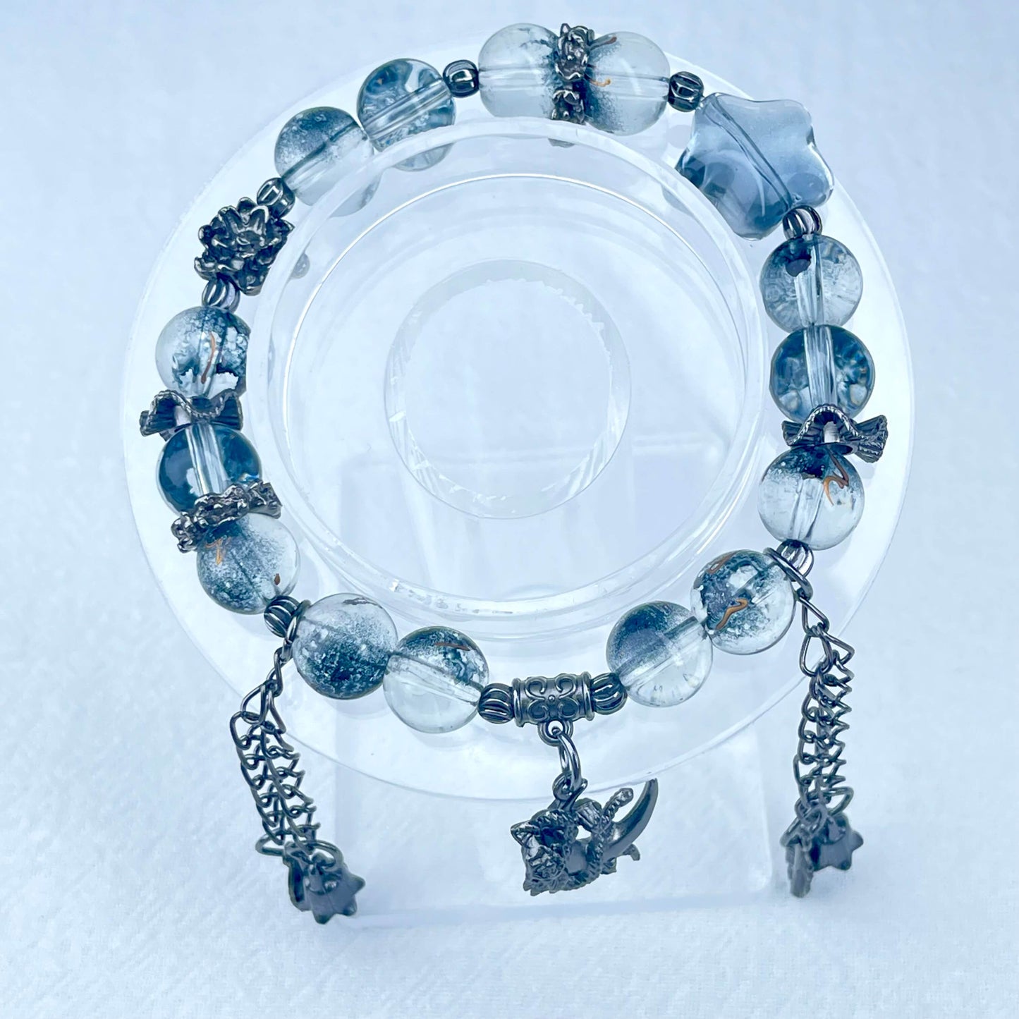 [New Arrival] Beautiful Handmade Elastic Bands Glass Beads Bracelets-Larger Size