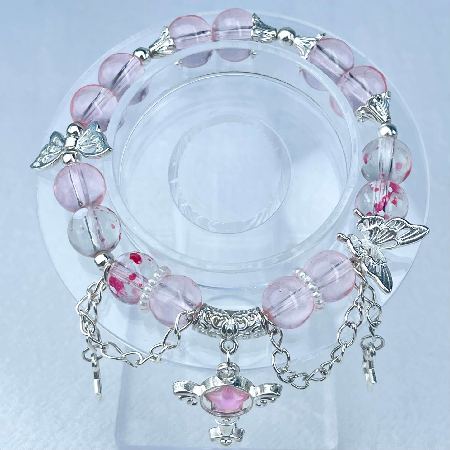 [New Arrival] Beautiful Handmade Elastic Bands Glass Beads Bracelets-Larger Size
