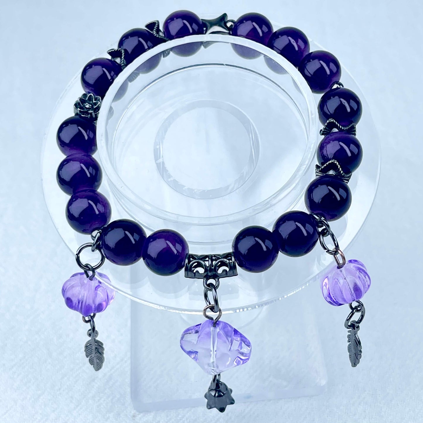 [New Arrival] Beautiful Handmade Elastic Bands Glass Beads Bracelets-Larger Size