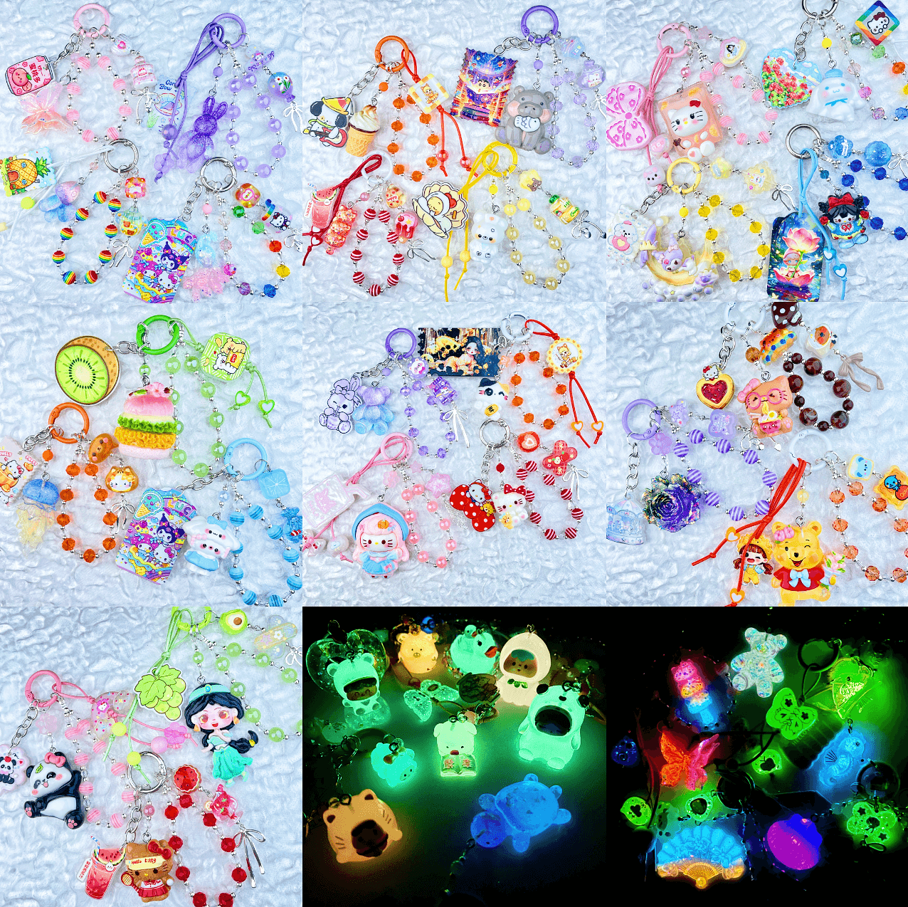 [Anniversary Sale] Colorful Glittering Beads Various Glow-In-the-Dark/Kawaii Decor Phone Chains-Celebration Special Price!