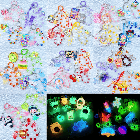 [Anniversary Sale] Colorful Glittering Beads Various Glow-In-the-Dark/Kawaii Decor Phone Chains-Celebration Special Price!