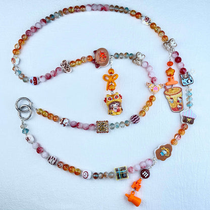 [Anniversary Celebration] Premium Handmade Glass Beads and Kawaii Decor Crossbody Chain