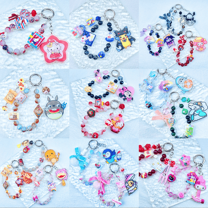 [Holiday Celebration] Premium Handmade Kawaii Decor Glass Beads Phone Decor Keychain-Special Launch Price!