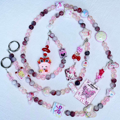 [Anniversary Celebration] Premium Handmade Glass Beads and Kawaii Decor Crossbody Chain