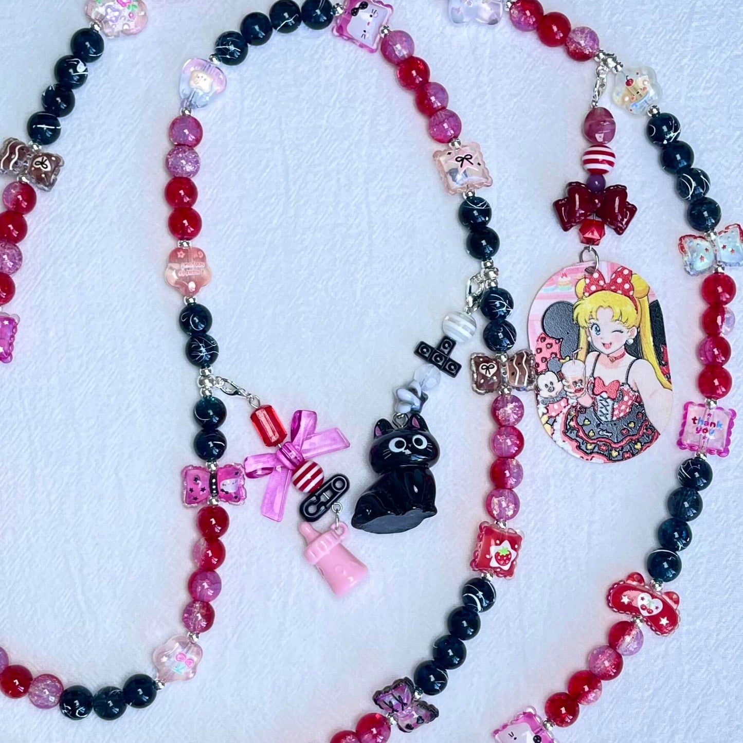 [Anniversary Celebration] Premium Handmade Glass Beads and Kawaii Decor Crossbody Chain
