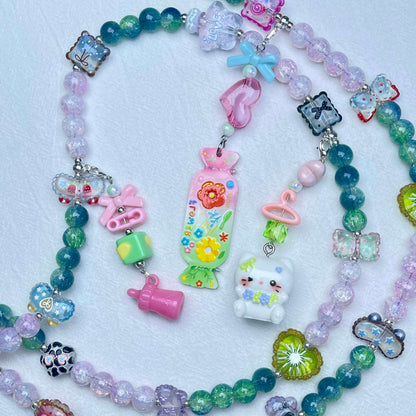 [Anniversary Celebration] Premium Handmade Glass Beads and Kawaii Decor Crossbody Chain