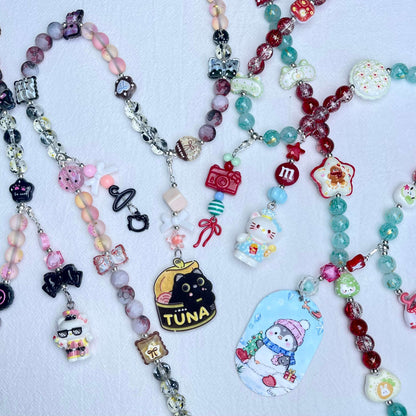 [Anniversary Celebration] Premium Handmade Glass Beads and Kawaii Decor Crossbody Chain