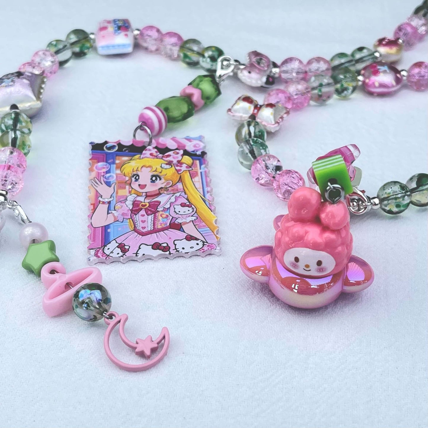 [Anniversary Celebration] Premium Handmade Glass Beads and Kawaii Decor Crossbody Chain