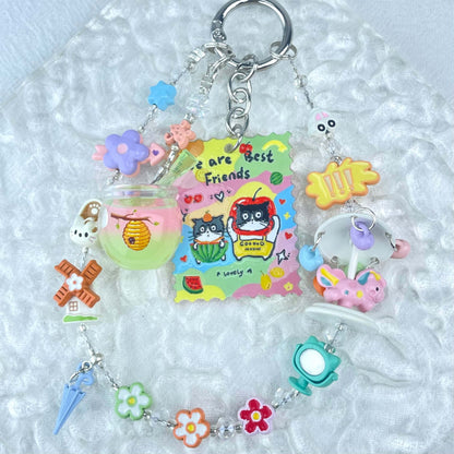 [Limited Edition] Premium Handmade Metal Alloy Kawaii Cutie and Acrylic Pad Phone Chains-Special Launch Price!